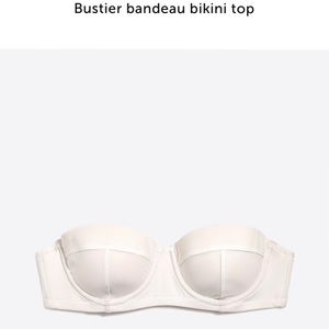 White Bustier Bandeau Bikini Top